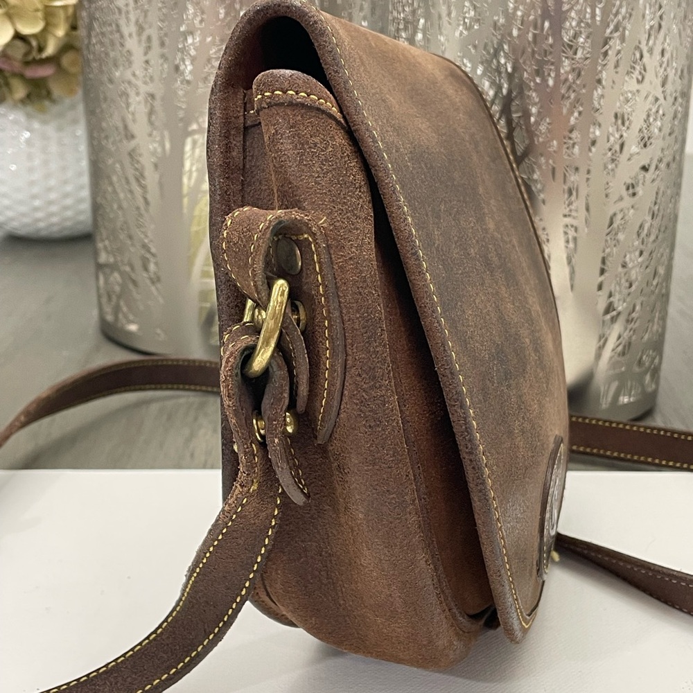VTG Dooney & Bourke Brown Leather Saddle Crossbody